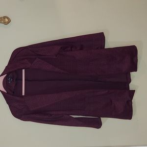 Burgundy and black coat